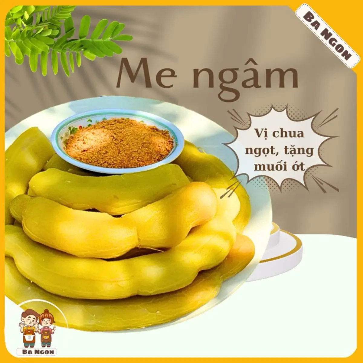 Me ngâm chua ngọt - me xanh ngâm chua chua ngọt ngọt, tặng kèm muối ớt