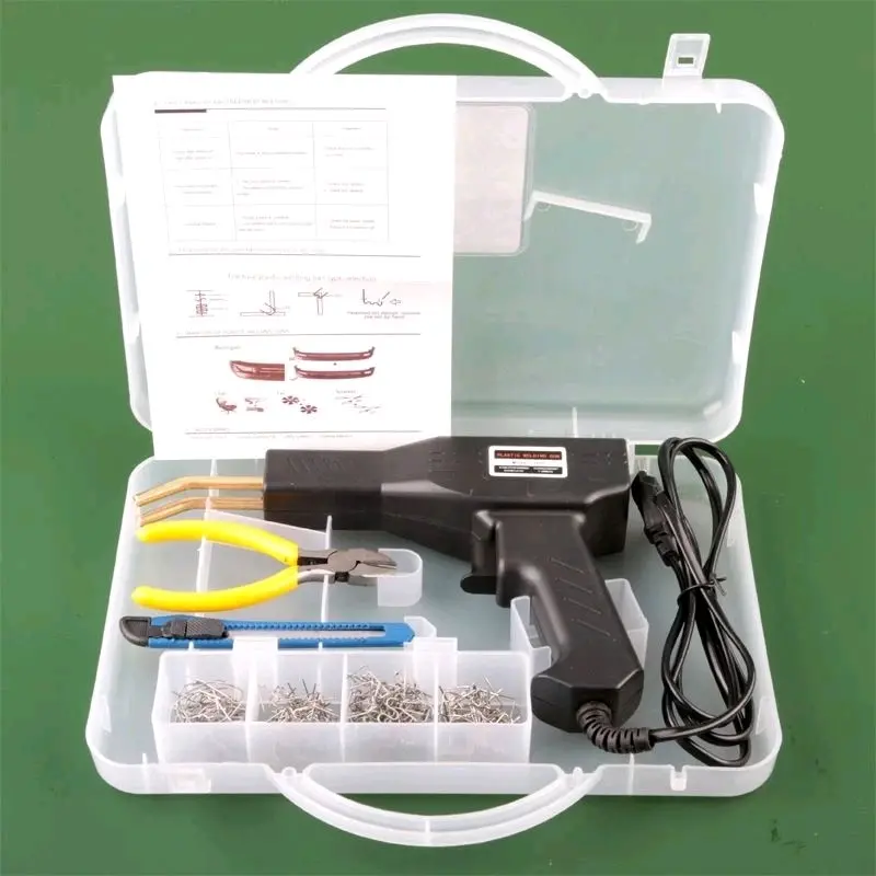 Máy Dập Ghim,  Hàn Nhựa Thân Vỏ Ô Tô , Xe Máy ( 220v ) tặng kèm 2 dụng cụ và 200 ghim