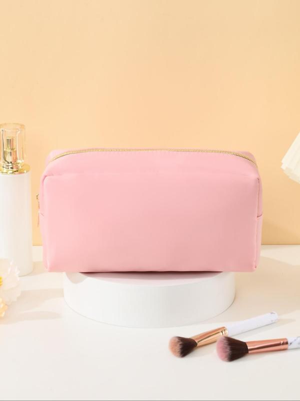 Simple Solid Color Makeup Bag, Portable Large Capacity Cosmetic Storage Bag, Zipper Makeup Organizer Pouch, Versatile Storage Bag for Travel, Gym 4