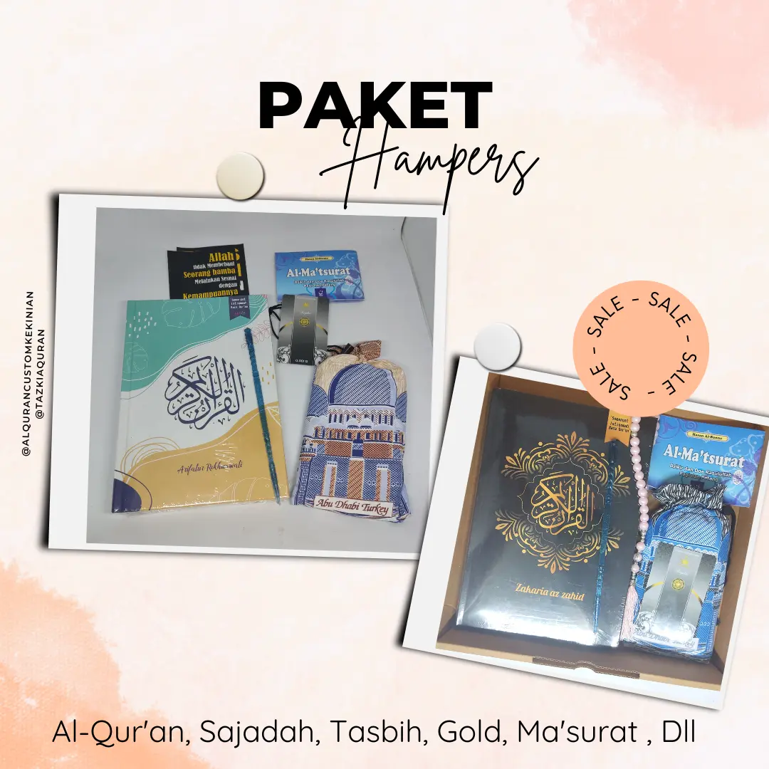 Paket Hampers Alquran Custom Sajadah Tasbih Muslim Mukena Lebaran Motif