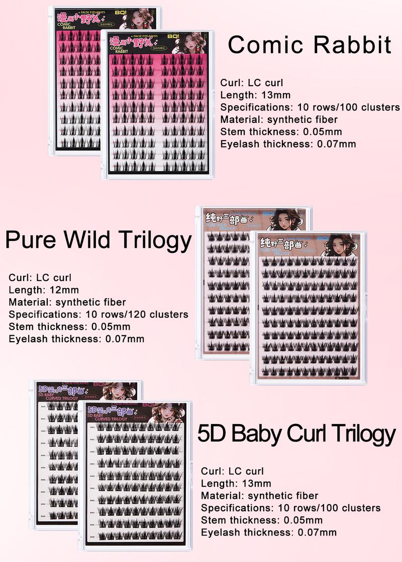 Product Introduction of Ultimate Lash Kit 💫 BQI 100-120 Cluster False Eyelashes | Self Adhesive Glue-Free Softer C Curl Baby Bend Trilogy Style Reusable【FREE GIFTS Tweezer 】 22