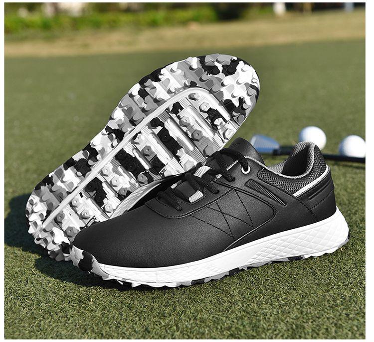 Product Introduction of New Golf Shoe Men and Women Couple Models White Shoes Fixed Studs Non-Slip Waterproof Professional Training Shoes Qx24025 30