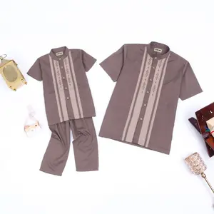 Chiciko - Baju Muslim Koko Couple Ayah Dan Anak Laki Laki Lengan Pendek Full Bordir Raya 2026