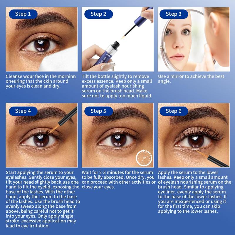 Product Introduction of Eyelash Strengthening Serum, 2 Counts Natural Thicker and Longer Lashes Serum, Lash Enhancer for Women & Girls, Eye Makeup Product for Daily 4