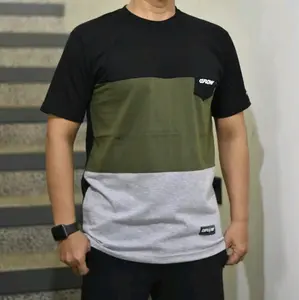 Tshirt Pria Wanita Dflow Kombinasi Saku Cotton Combed 24s