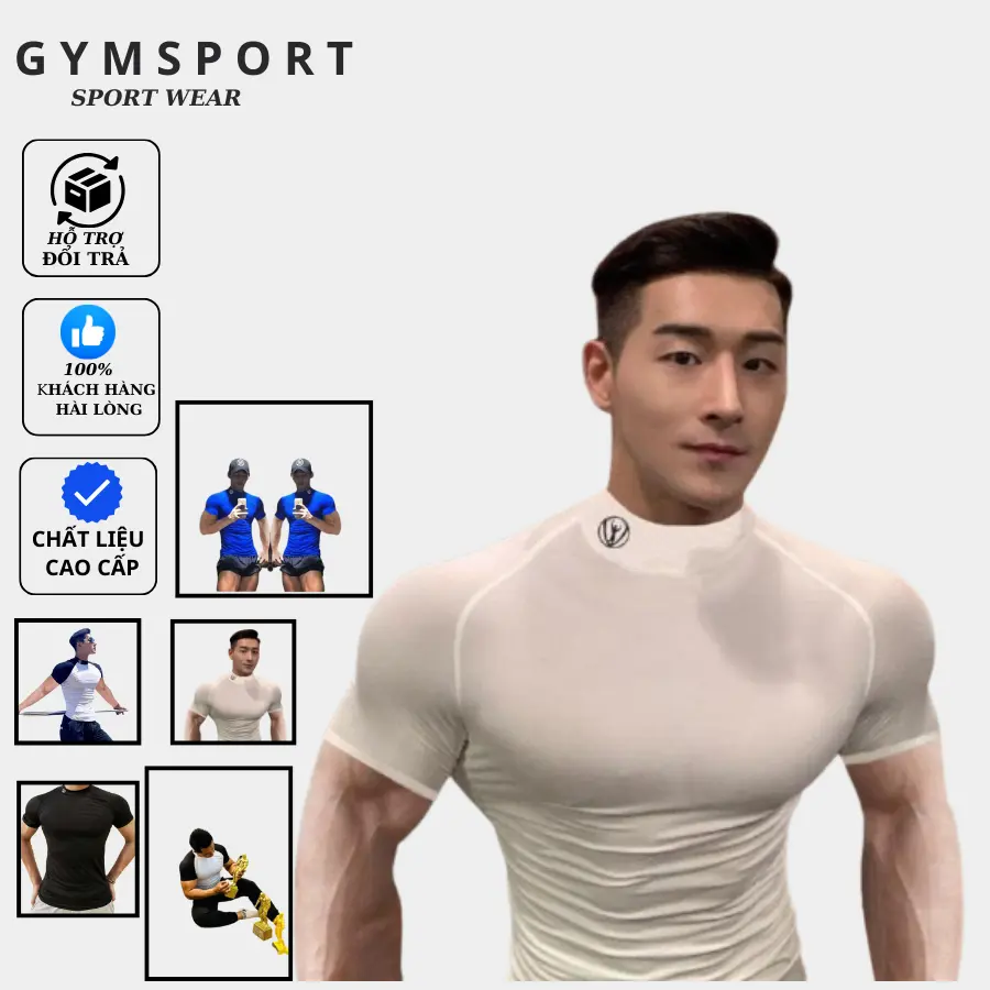 Áo Thể Thao Nam LA Sport phối màu  thun lạnh tập gym LA ngắn tay vải thoáng mát co giãn chuẩn form Nam Tính Top Tập Thể Dục Áo Thun Tập Aerobic