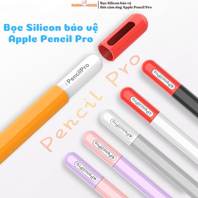 Bọc Silicon Cho Apple Pencil Pro - Chống Trầy, Hỗ Trợ Tính Năng Gốc, Tương Thích Sạc Trực Tiếp Với iPad, Giữ Nguyên Chức Năng Cảm Biến Bóp Và Barrel Roll