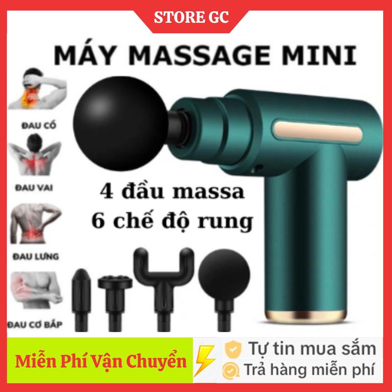 Máy Massage Cầm Tay 4 Đầu 6 Chế Độ Trị Liệu Cổ Vai Gáy - Máy Massage Máy Đấm…