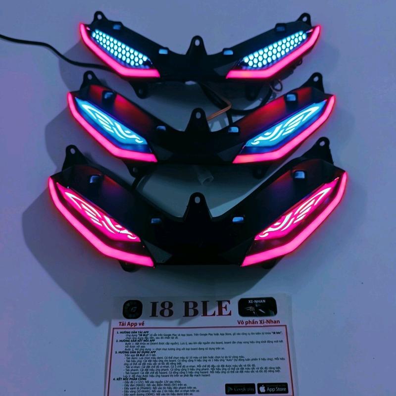 đèn demi i8 mẫu mắt cáo, lưới chuyển màu điều khiển bằng điện thoại gắn xe Exciter 150 Phụ Kiện Phụ Tùng
