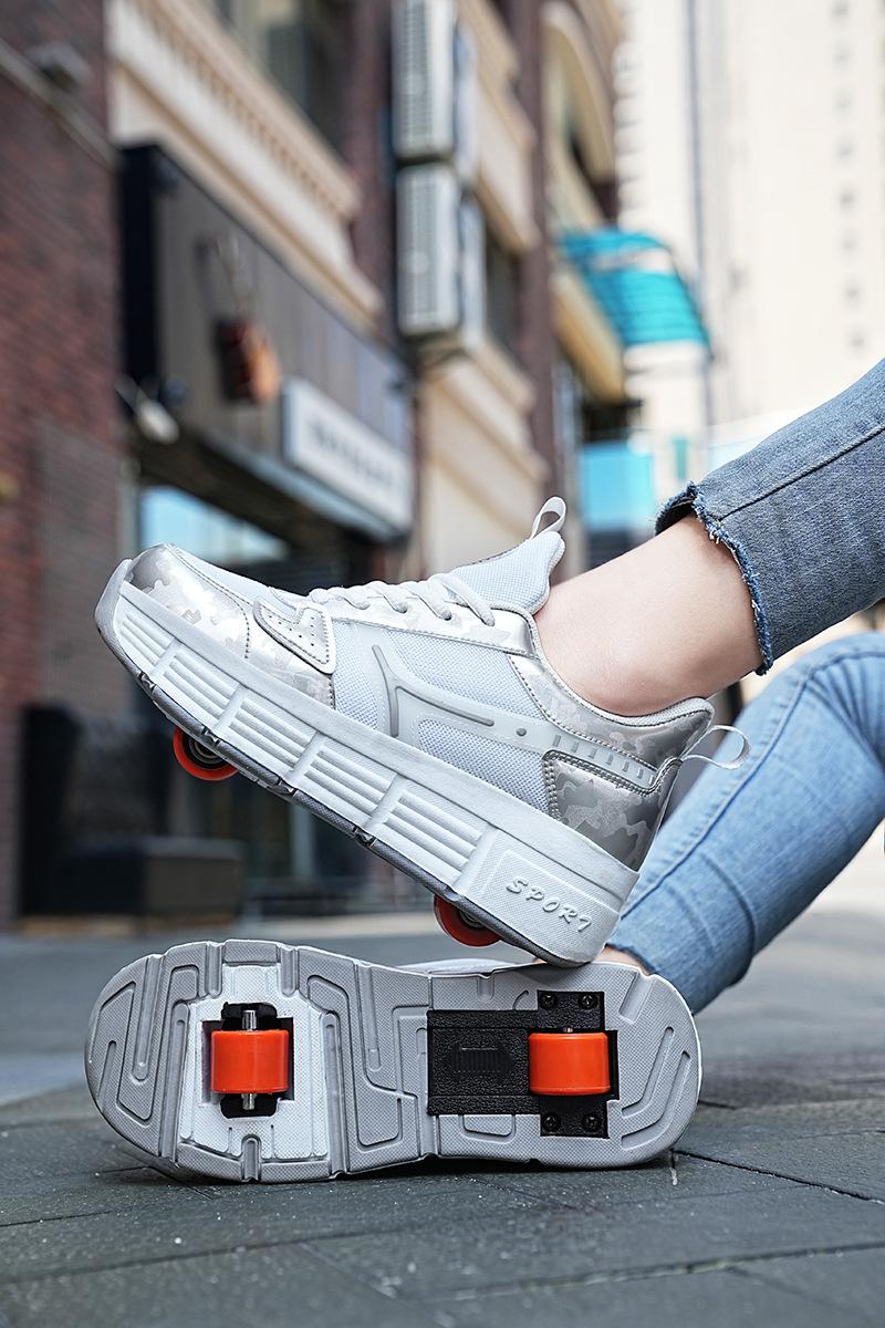 Product Introduction of Huiluo Heelys Skates Rollerskate LED Light Shoes with Shoelace Wheels Factory Direct Sales Order 11