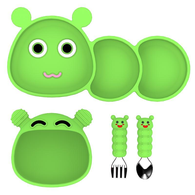 Cute Cartoon Design Silicone Suction Bowl, Baby Feeding Training Bowl, Suction Cup Feeding Training Bowl for Baby Boys and Girls 3