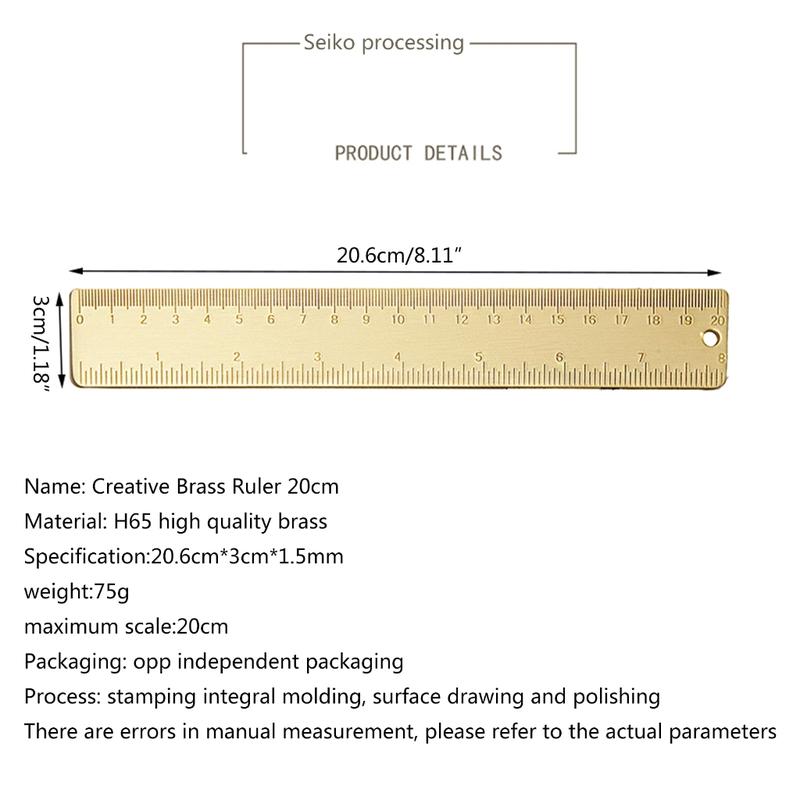 Product Introduction of 【Ready Stock】 8 Inch Metal Rulers, Straight Ruler Office Rulers School Rulers 0