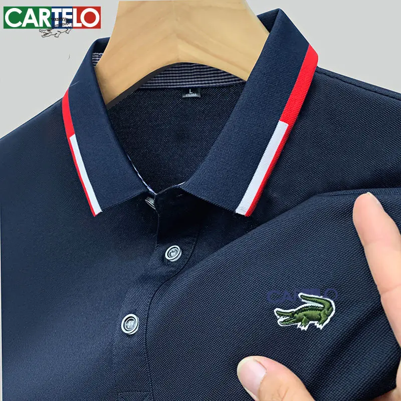 In 2025, men's fashionable 3D printed POLO shirts made of polyester fabric are stylish and breathable Lengan Top Outdoor Sport Streetwear.