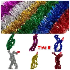 Slinger Tinsel Dekorasi Pohon Natal Tebal 2 Meter Murah Hiasan