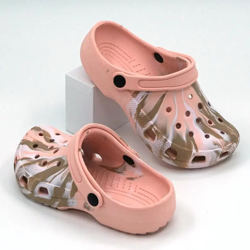 Summer beach shoes Tie dye slippers men and women sandals wrapped toe breathable shoes Boy Footwear Walking Shoes Comfort