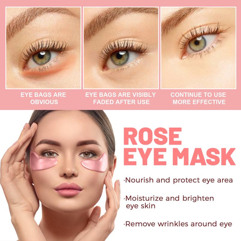 Product Introduction of OUHOE pink rose eye mask fade fine lines bags under the eyes dark circles moisturize firming skin care eye mask 8