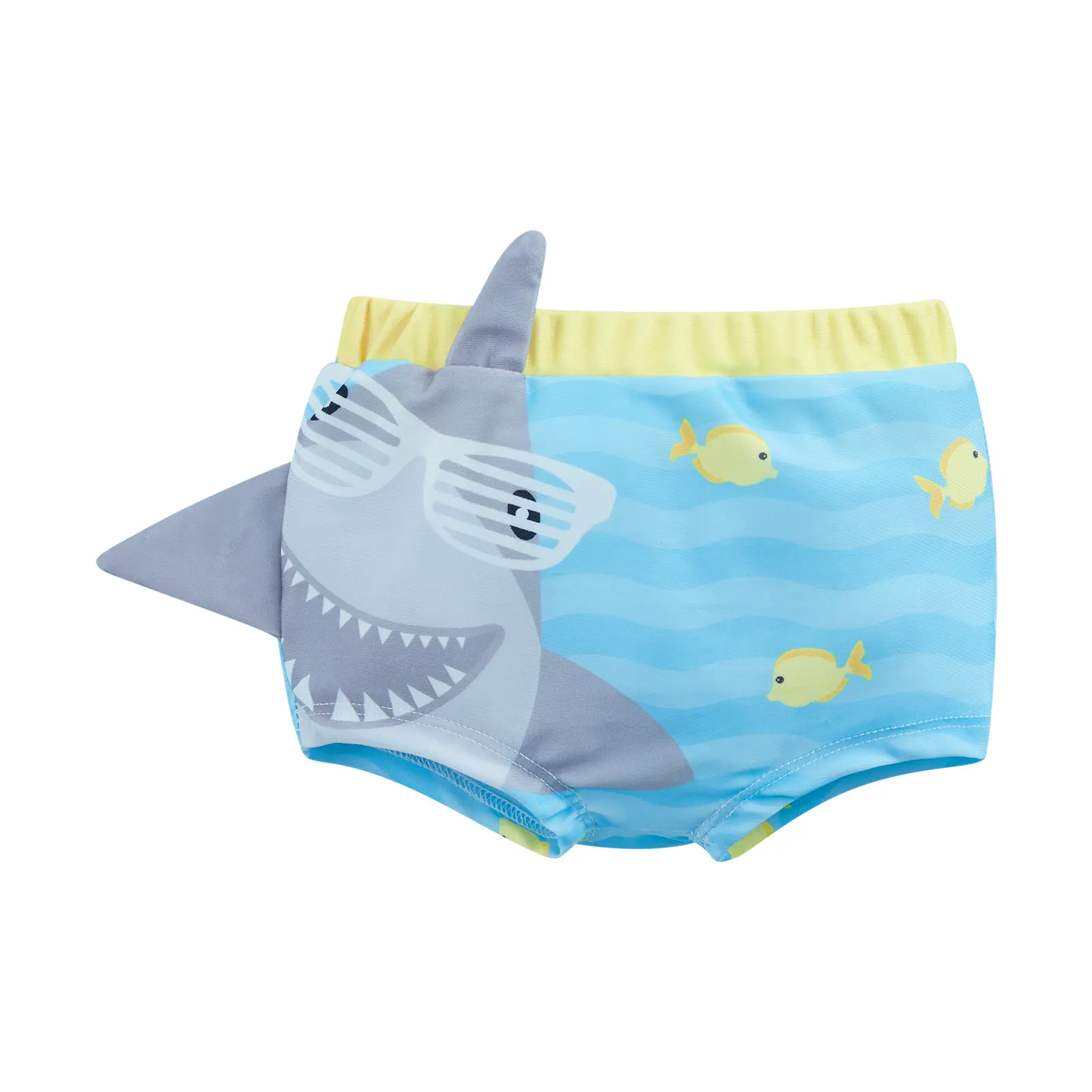 Toddler Boys Summer Casual Swimwear Trunks Elastic Band Shark Print Stretch Quick Dry Swimsuit