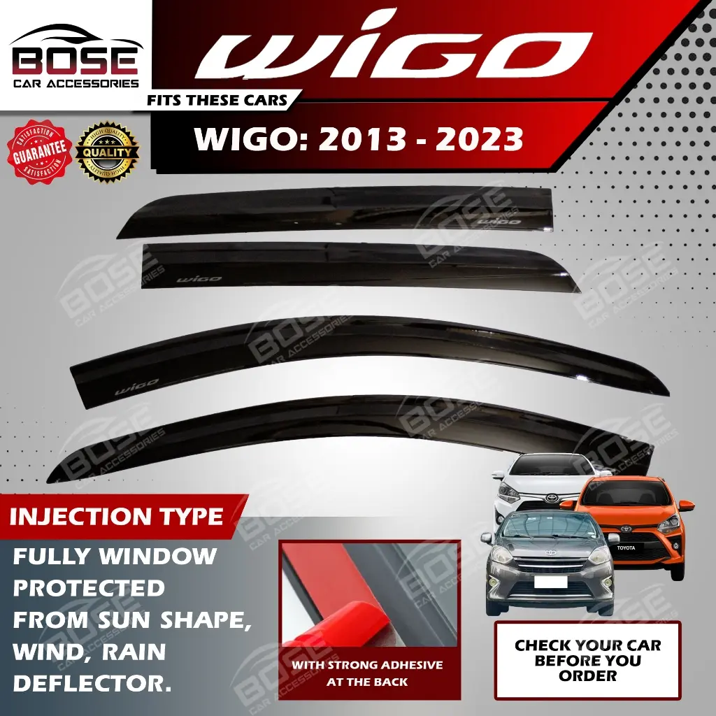 Rain Visor Toyota Wigo 2013 - 2023 / 2024 - Onwards Injection type Door ...