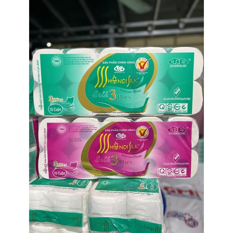 Combo 2 Bịch Giấy Vệ Sinh Hà Nội Silk 20 Cuộn To Không Lõi Siêu Dai Siêu Mịn
