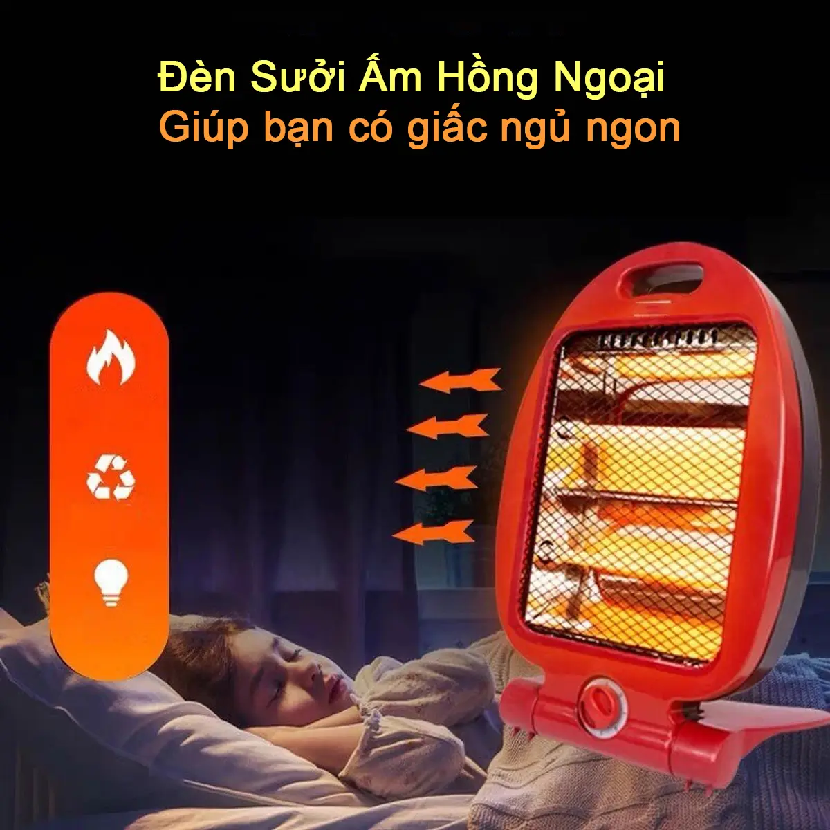 Đèn Sưởi, Máy Sưởi Ấm Hồng Ngoại 2 Bóng Sưởi Cao Cấp, Có Chế Độ Tự Ngắt, An Toàn Cho Trẻ Em