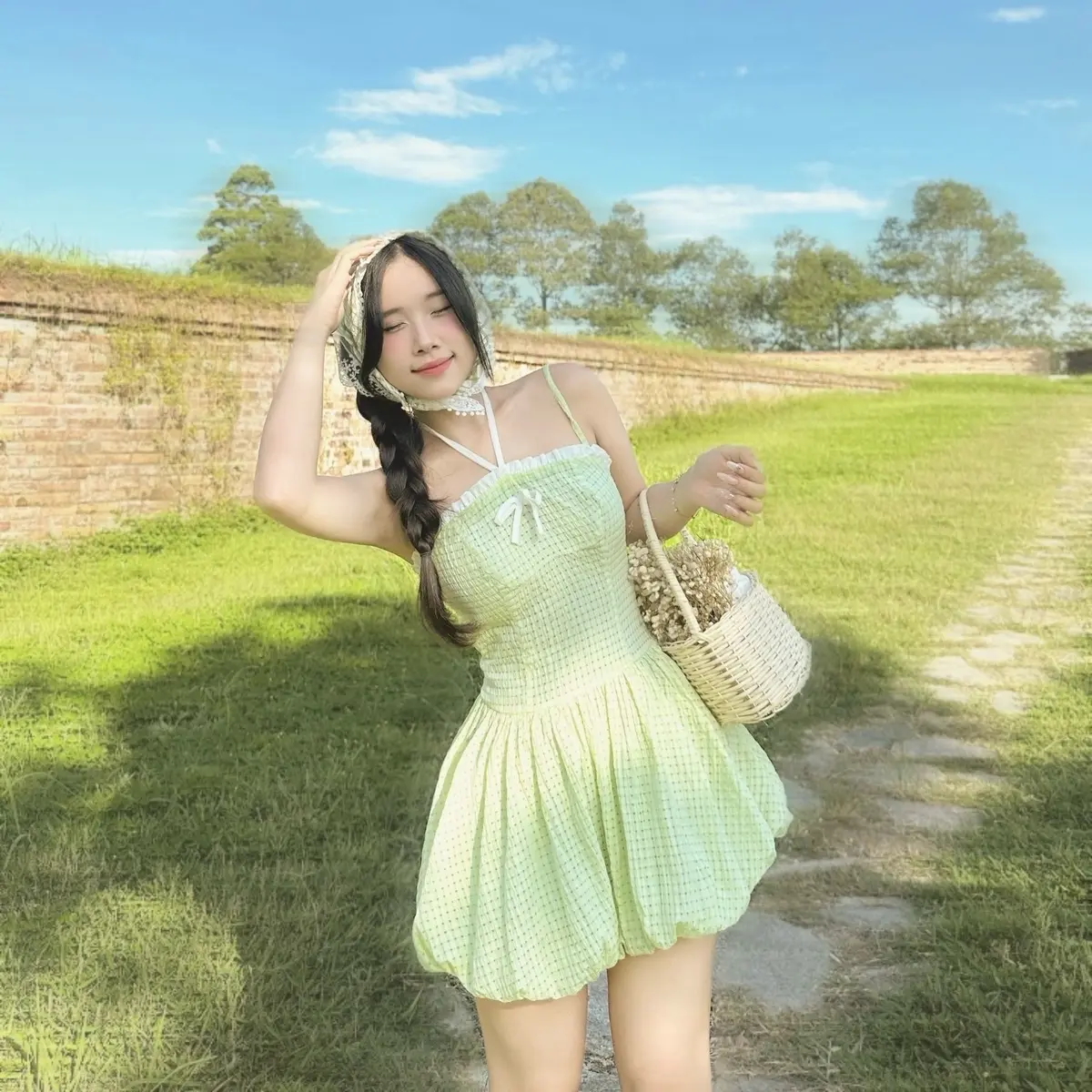 Váy xốp bí hai dây kèm khăn turban Jena Dress MySoul Studio