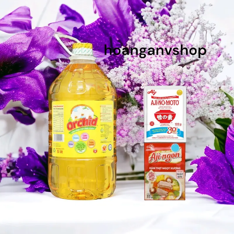Dầu ăn Orchid 5l - Tặng 1gói Bột Ngọt Hạt Lớn 100gr, 1gói Hạt Nêm 55gr 0