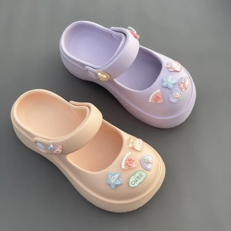 Dép nữ Mayto [MẪU 2025][XIXITIAO] sục nữ đế cao 5cm charm Pizza kiểu sandal quai hậu dễ thương hot trend 2023 CS-39 6