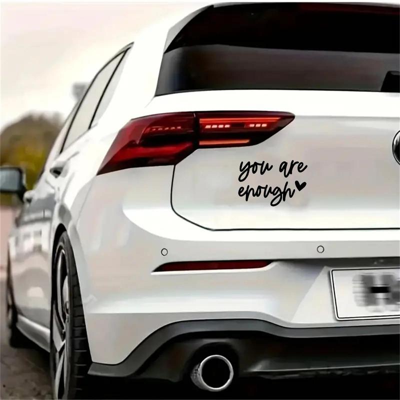 You Are Enough Letter Design Car Stickers, Car Body Decoration Sticker, Car Exterior Decoration Accessories 1