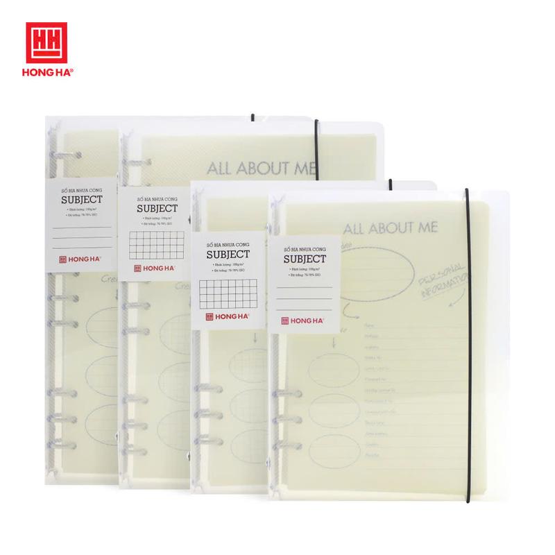 Sổ còng bìa nhựa trong 200 trang Subject Hồng Hà định lượng 100gsm kích thước A5/B5
