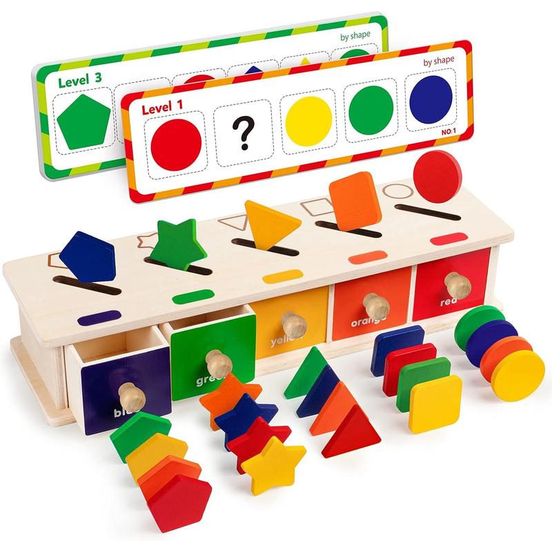 Toy Wooden Color Shape Classification Box Game Geometry Matching ...