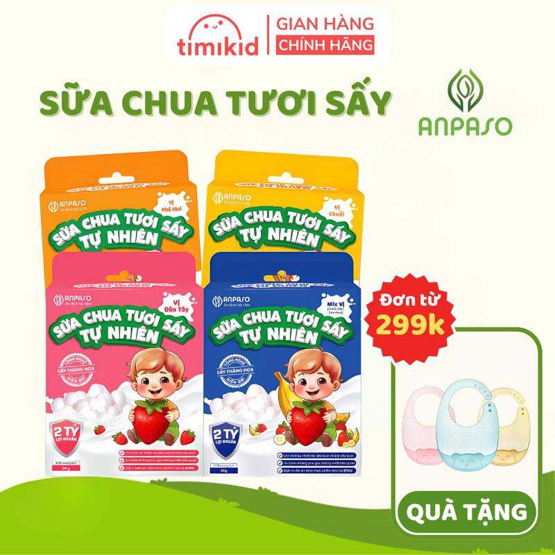 Bánh Sữa Chua Sấy ANPASO Bổ Sung 2 Tỷ Lợi Khuẩn Cho Bé - Công Nghệ Sấy Thăng Hoa Giữ Nguyên Hương Vị Từ Sữa - Hộp 20g