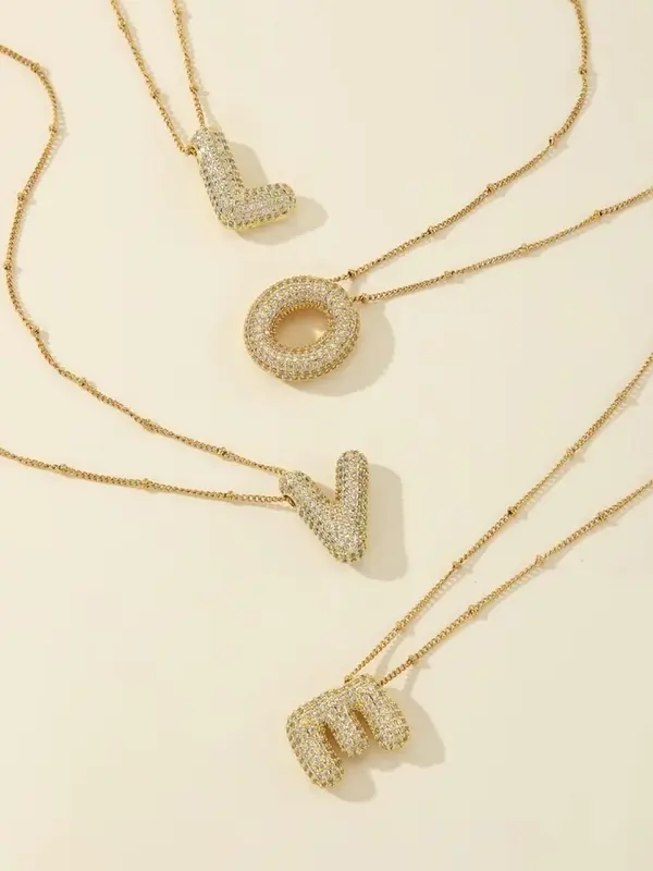 Letter Design Pendant Necklace, Fashion Jewelry for Party, Daily Clothing Decor, Trendy All-match & Exquisite Jewelry for Birthday Gift 7