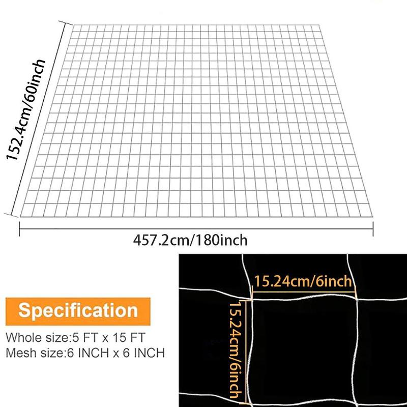 Product Introduction of Plant Climbing Net, 5*15ft Plant Traction Garden Net, Climbing Plant Fruit Vegetable Vine Growing Tent Square Net, Plant Support 1