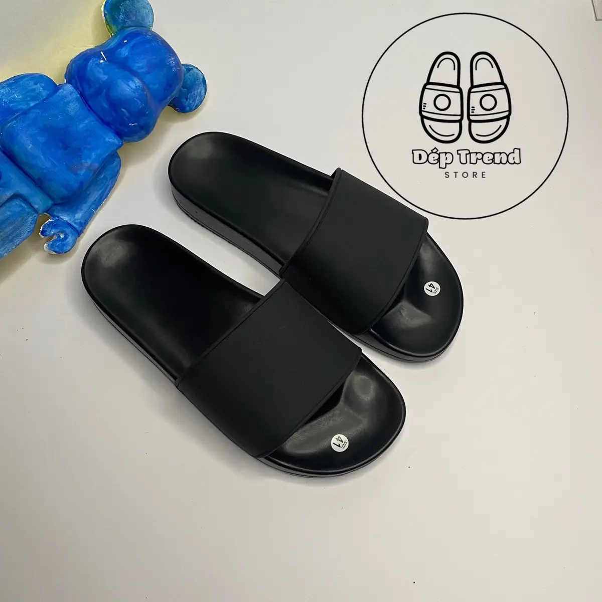 Dép Nam quai ngang đen trơn sơn tùng siêu hot Slipper Cao Su DéP Dép Lê Đế Bằng Nhung Đồng