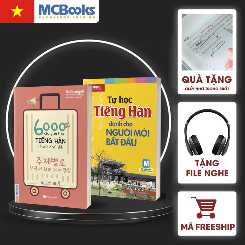 [Mcbooks] Combo Sách 6000 Câu Giao Tiếp Và Sách Tự Học Tiếng Hàn Dành Cho Người Mới Bắt Đầu Học Tiếng Hàn