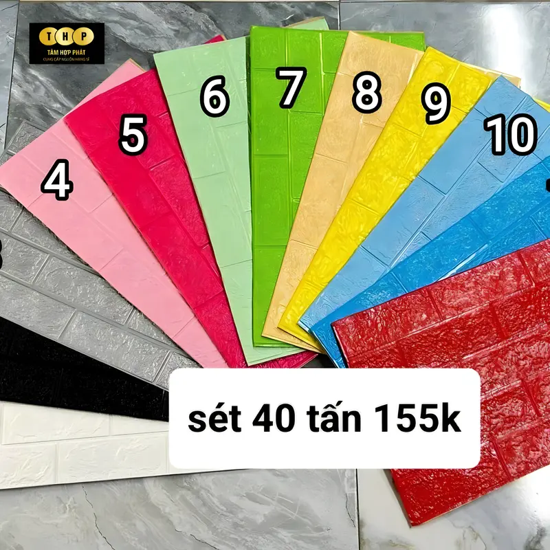 Mua 40 miếng xốp dán tường sẵn keo bóc dán đủ màu đẹp 0