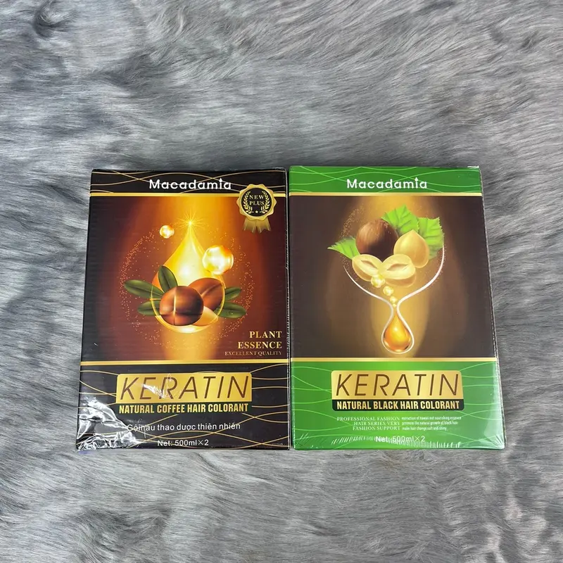 Nhuộm đen phủ bạc Maca 500ml x2 ( không dính da đầu , keratin mềm mại tóc ) chuyên salon , baber Nhuộm Tóc Nữ Đổi Màu Tóc 0