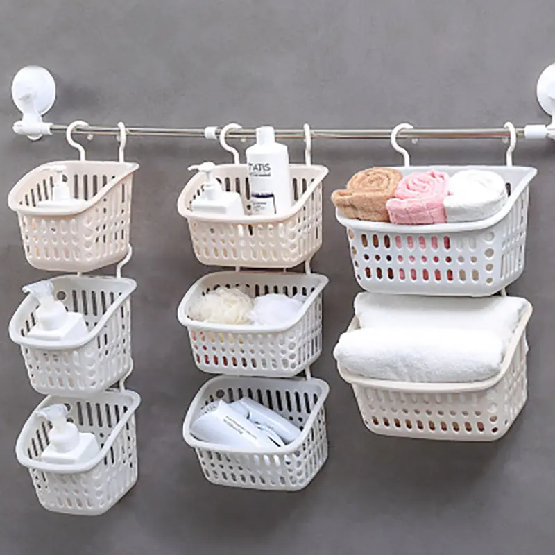 Giỏ Đựng Đồ Treo, Phòng Tắm, Có Móc, Giỏ Đựng Đồ Nhà Vệ Sinh, Cỡ Nhỏ Giỏ Đựng Linh Tinh Làm Bằng Nhựa, Thích Hợp Cho Năm 2025 Rổ