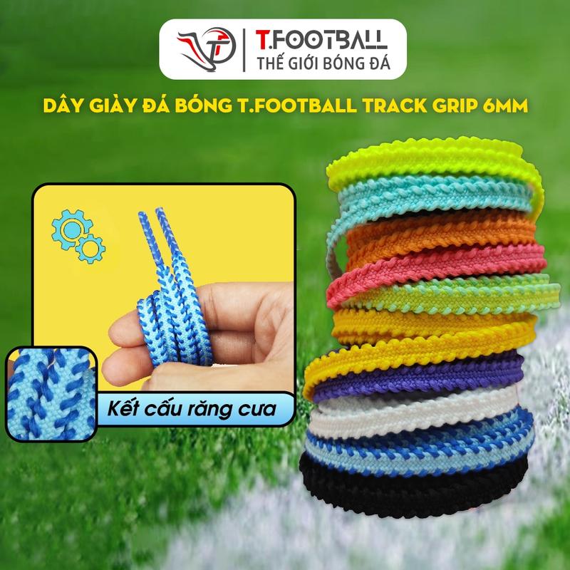 Dây Giày Đá Bóng T.FOOTBALL Track Grip Kết Cấu Răng Cưa Chống Tuột 6mm 1