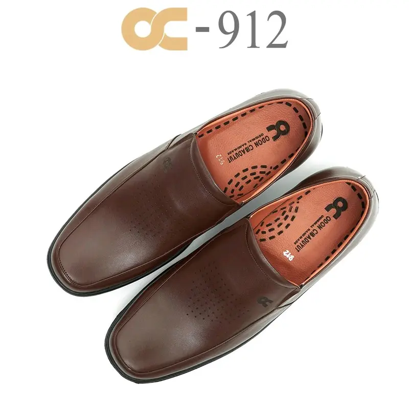 SEPATU SLIP ON PRIA BAHAN KULIT ASLI PANTOFEL FORMAL OC 912 ORIGINAL ODON CIBADUYUT BRAND LOKAL INDONESIA SATU KASUAL KERJA DINAS KANTORAN KULIAH NONGKRONG SANTAI ELFAWWAZ LEATHER SHOES 2