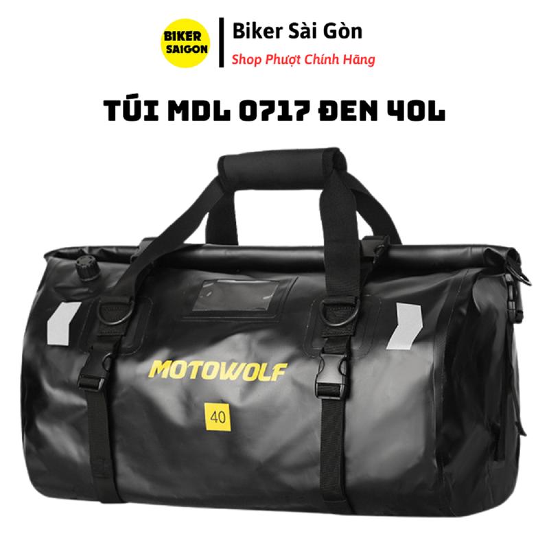Túi Trống Chống Nước Du Lịch Thể Thao Phản Quang MOTOWOLF MDL0717 Đen Size 40L - Motowolf Việt Nam Chính Hãng Bag Túi Thể Thao