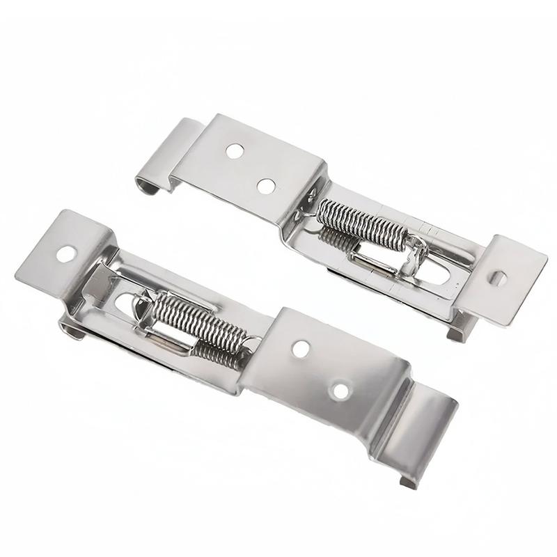 WL 2Pcs Stainless Steel Car Rectangular License Plate Spring Loaded Bracket Cars Frame Holder Clamps Trailer Number Plate Clips #476870 2