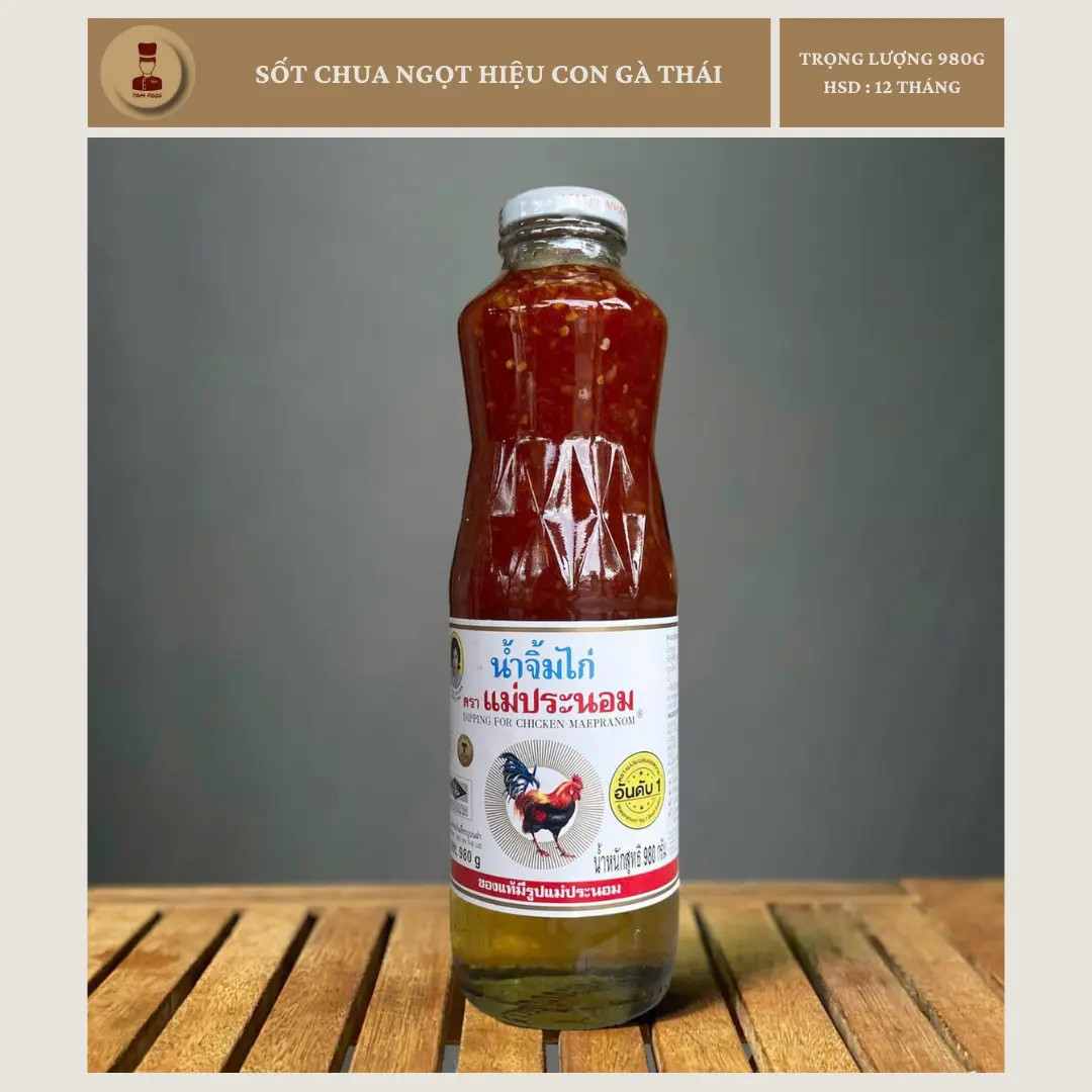 Sốt Chua Ngọt Thái Lan hiệu Con Gà - Chai Thủy Tinh 980ml