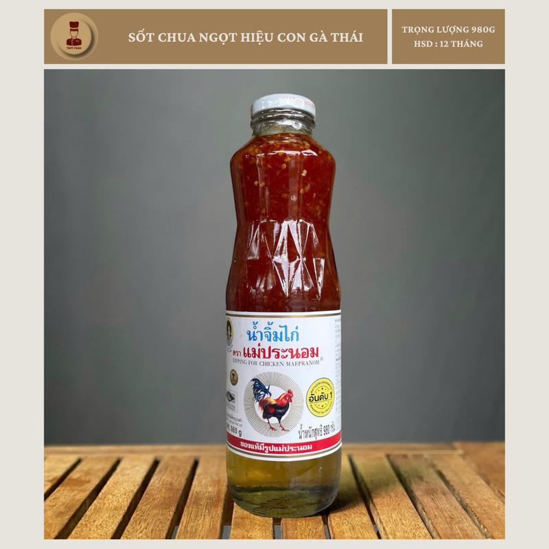  Sốt Chua Ngọt Thái Lan hiệu Con Gà - Chai Thủy Tinh 980ml 
