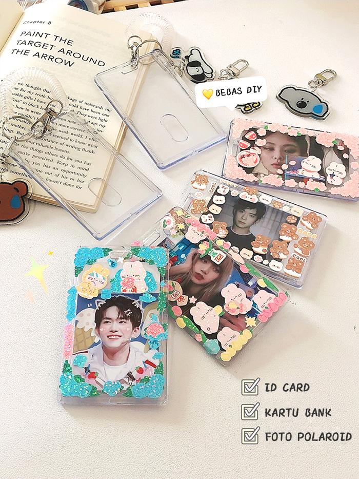 Tempat kartu ID akrilik transparan / tempat kartu ID kerja/casing id card bening/dengan gantungan kunci lucu akrilik - Qiqi Treasure Tempat kartu ID akrilik transparan / tempat kartu ID kerja/casing id card bening/dengan gantungan kunci lucu akrilik - Qiqi Treasure