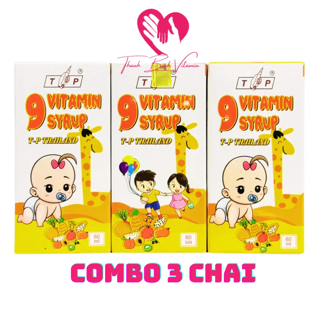 [Combo 1 tháng 3 Chai]  Vitamin Và Thực Phẩm Bổ Sung Cho Bé Chai Siro 60ml