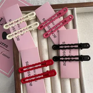 WEISON Jepit Rambut  Anak Pin Aksesoris Rambut Berongga Logam Aksesoris Fashion Jepitan Klip Poni Bergelombang Wanita