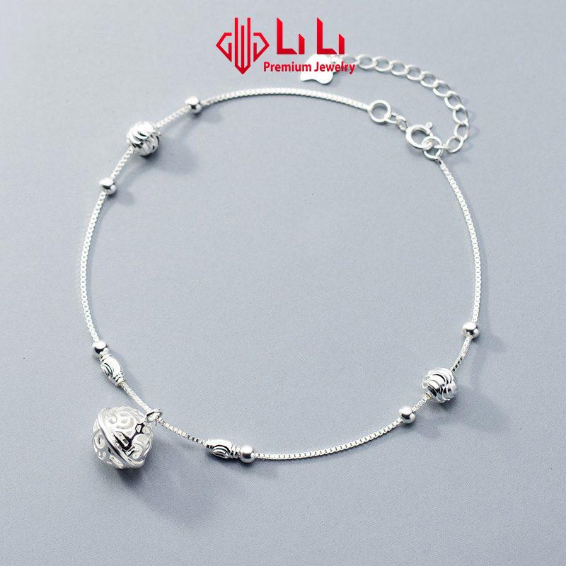  Lắc chân bạc nữ LiLi S925 cao cấp dạng trơn hình chiếc chuông tròn Seward LILI_172229 