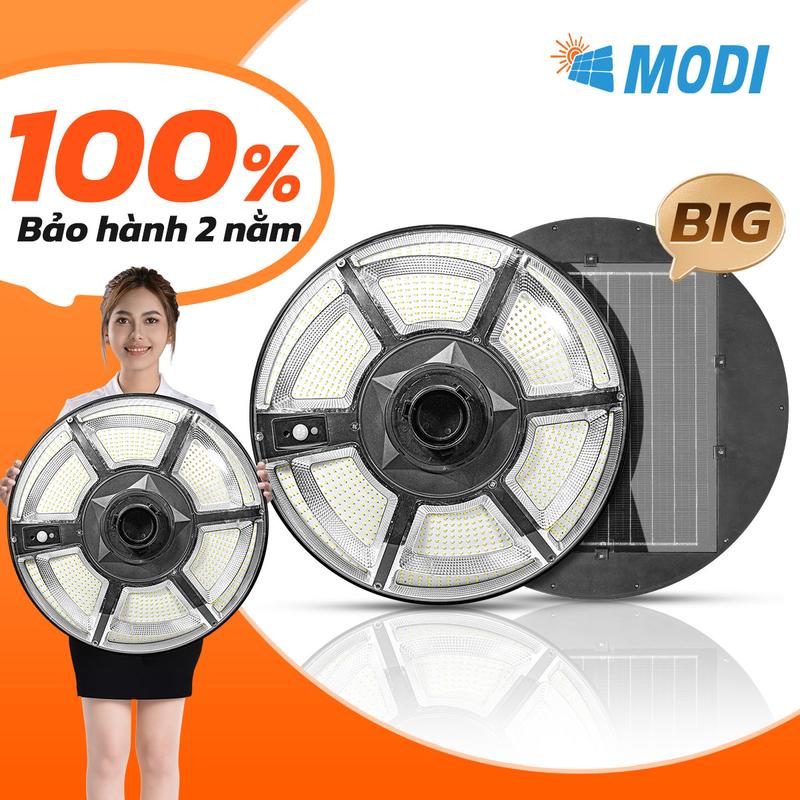 Đèn Đường Năng Lượng Mặt Trời MODI SOLAR, Đèn Sân Vườn Siêu Sáng 300W Kháng Nước IP65 Cảm Biến Ánh Sáng