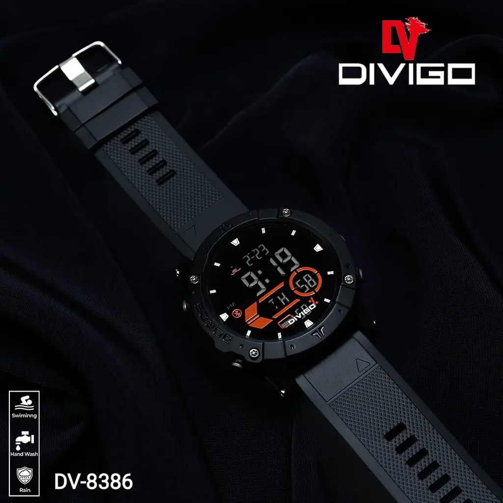 Jam Tangan Digital Pria DV-8386 Water Resistant 3ATM Elegan Waterproof